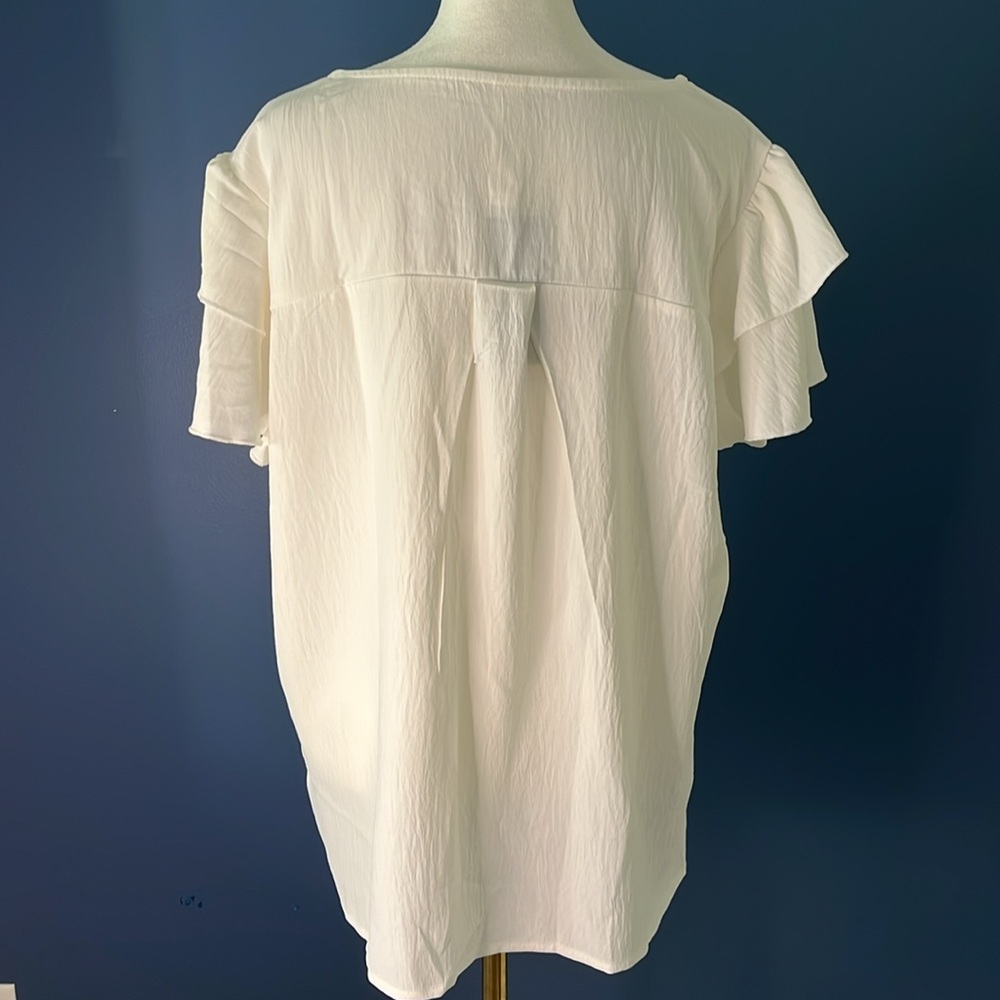 Blooming Jelly-dress for yourself, creamy white crepe top, XL, poly/spandex, NWT - Picture 3 of 10